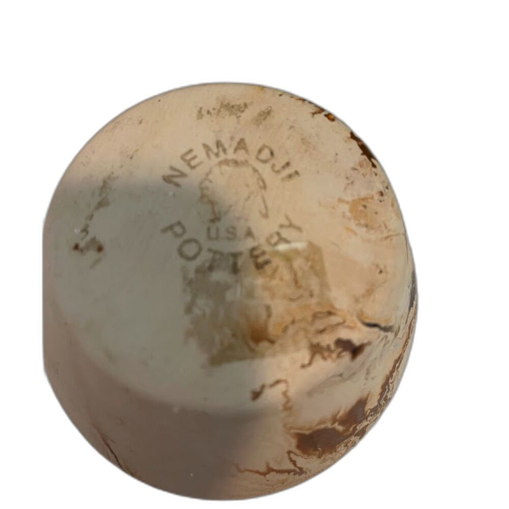 Vtg Nemadji Pottery USA Brown Swirl Vase Native Rustic Unglazed Clay Decor